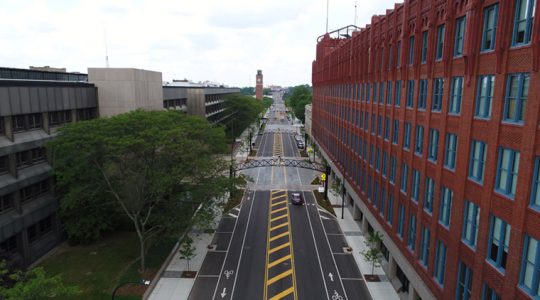 Where quirky rubber exhibits once stood, apartment dwellers move in at redeveloped Goodyear Hall